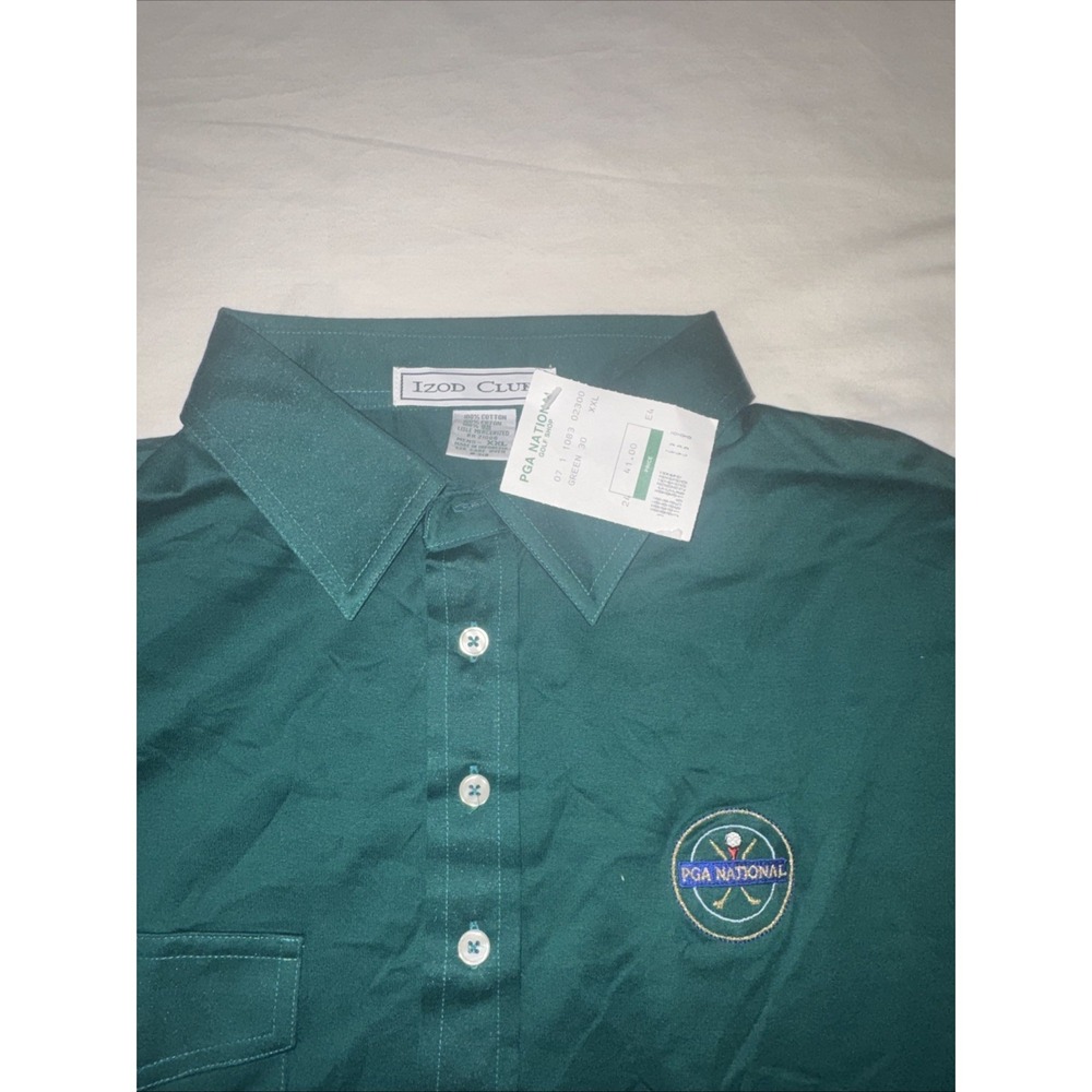 NWT Vintage Izod Club Polo Shirt Green PGA National Palm Beach Gardens FL